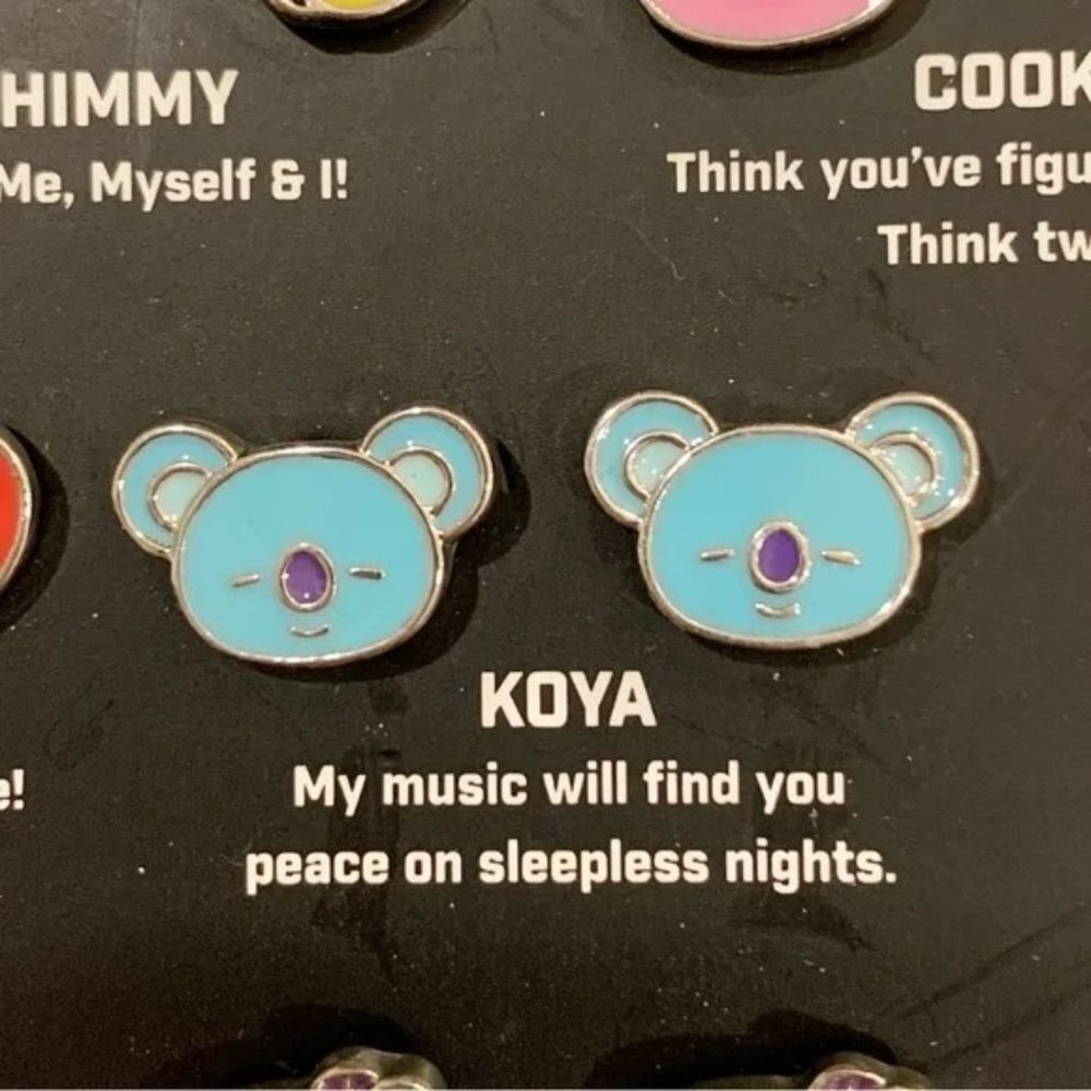 BT21 Koya Blue Koala Enamel Stud Earrings